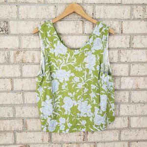 Anthropologie Maeve Plus Size Floral Print Button Back Crop Top